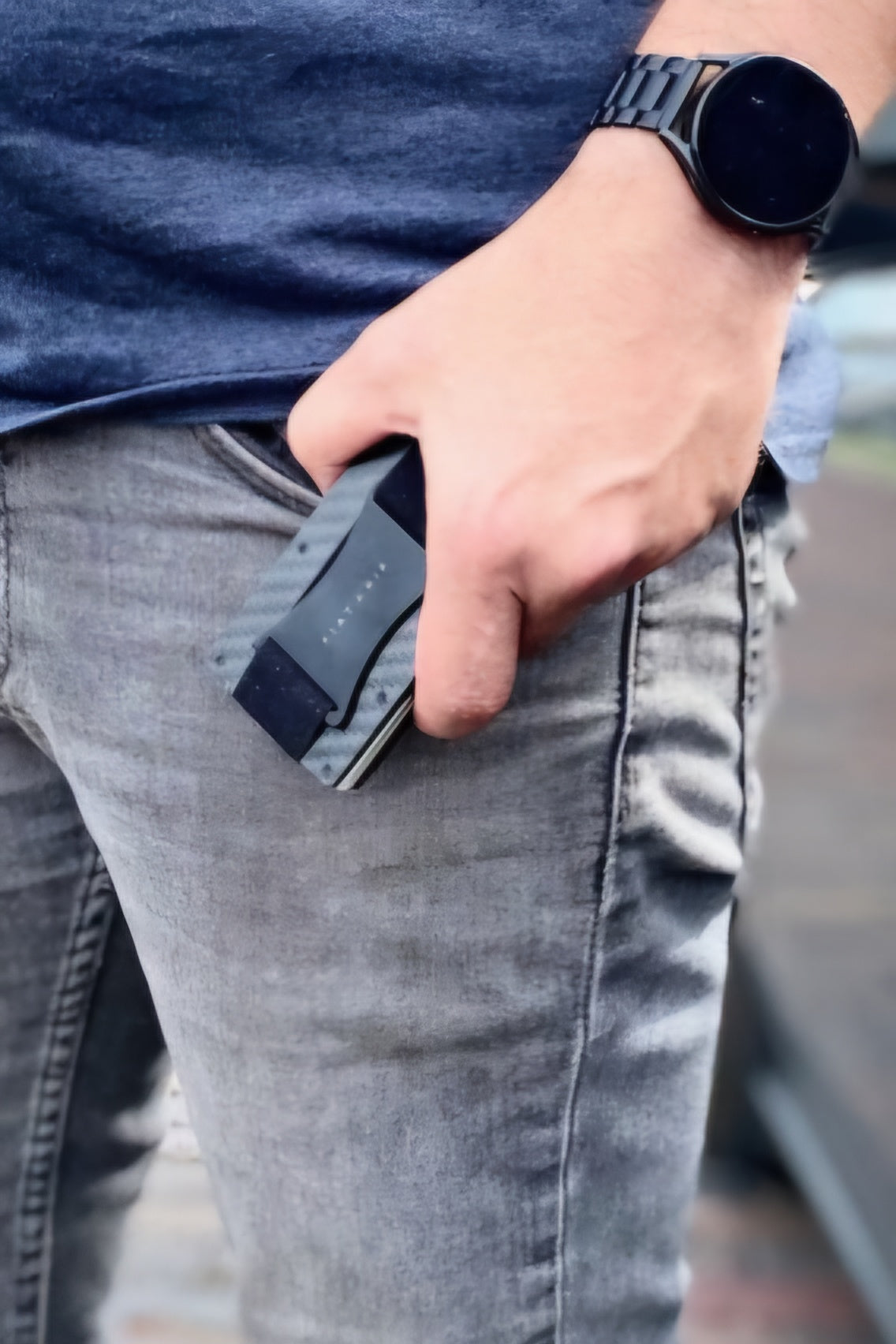 Fiat Grip Minimalist Wallet with Cash Strap | RFID-Blocking Slim Wallet