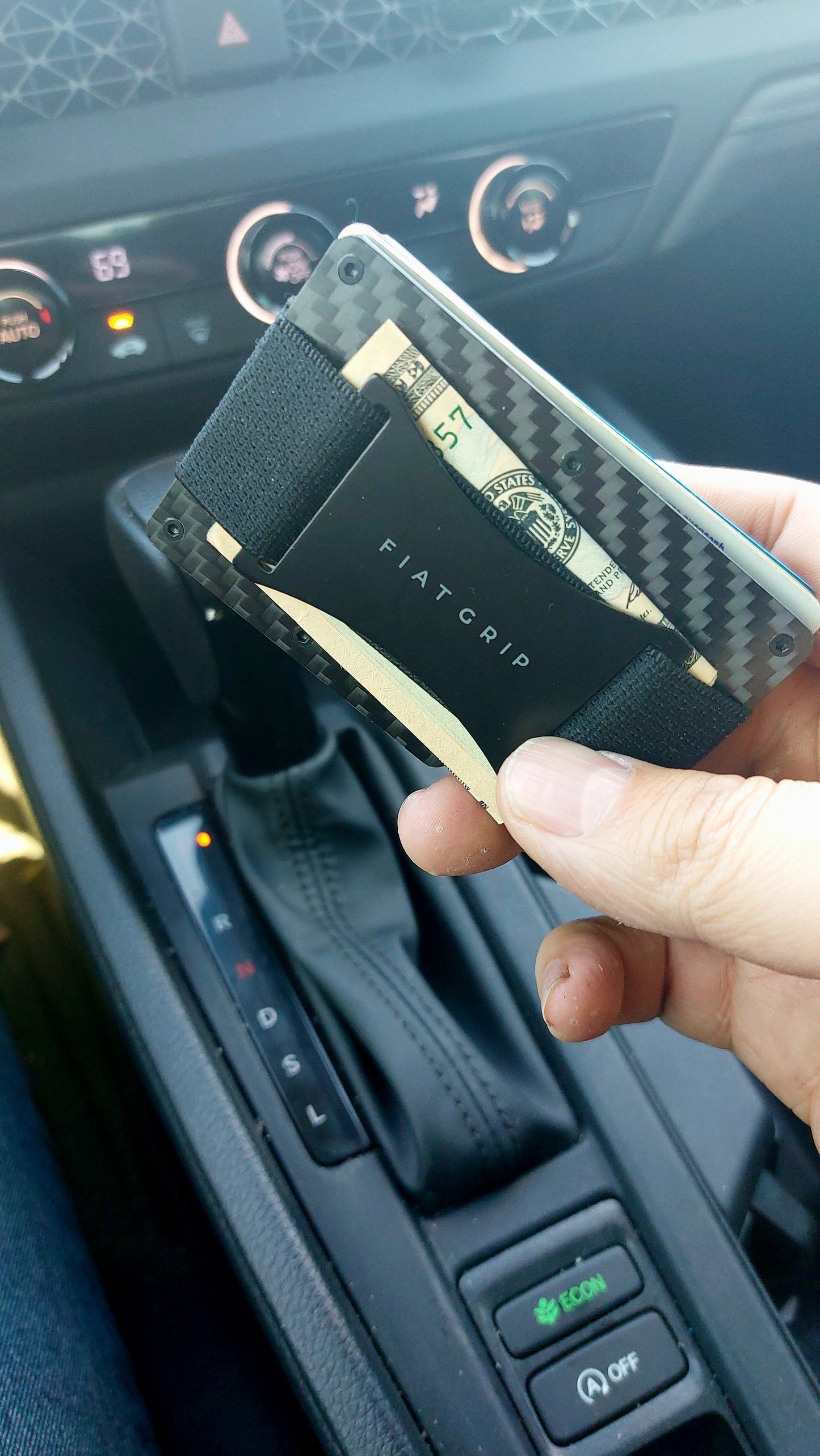 Fiat Grip Minimalist Wallet with Cash Strap | RFID-Blocking Slim Wallet