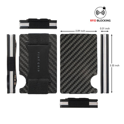 Fiat Grip Minimalist Wallet with Cash Strap | RFID-Blocking Slim Wallet